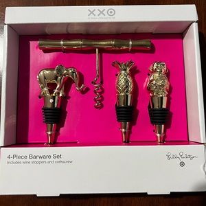 XXO Lilly Pulitzer 4 pc barware set ! NEW !
